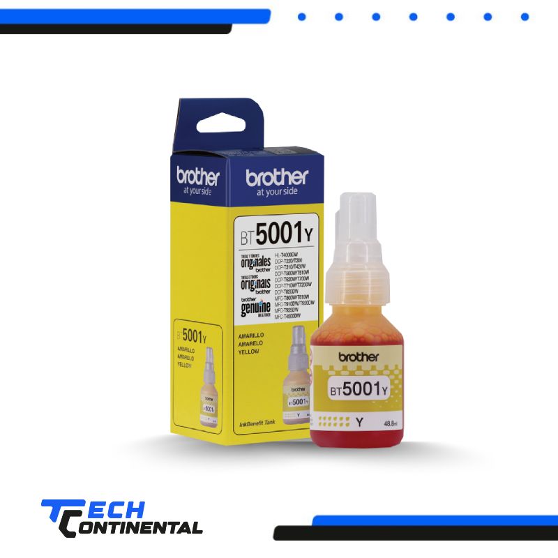 Tinta Brother BT5001Y Amarilla Original para DCP-T300W / T500W / T700W