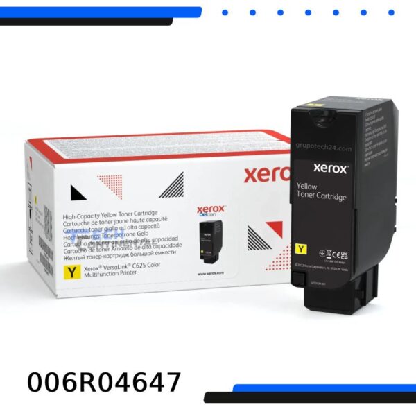 Cartucho de Tóner Xerox 006R04647 Yellow Original de Alta Capacidad – 16,000 Páginas