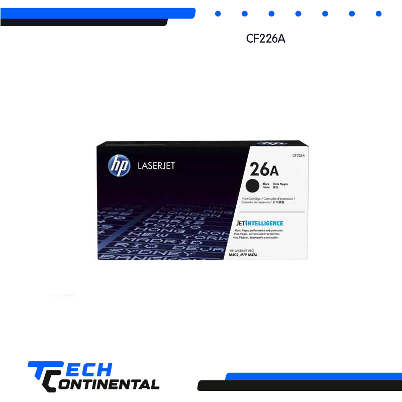 TONER HP 26A (CF226A) – Negro | Hasta 3,100 páginas
