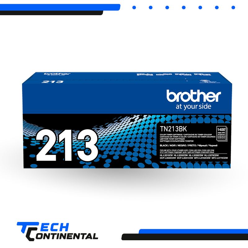 Tóner Brother TN213BK Negro Original para L3270, L3551 y L3750 (1,400 páginas)
