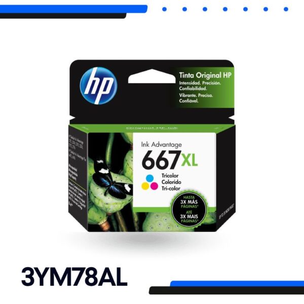 Cartucho HP 667XL Tricolor Original Alto Rendimiento