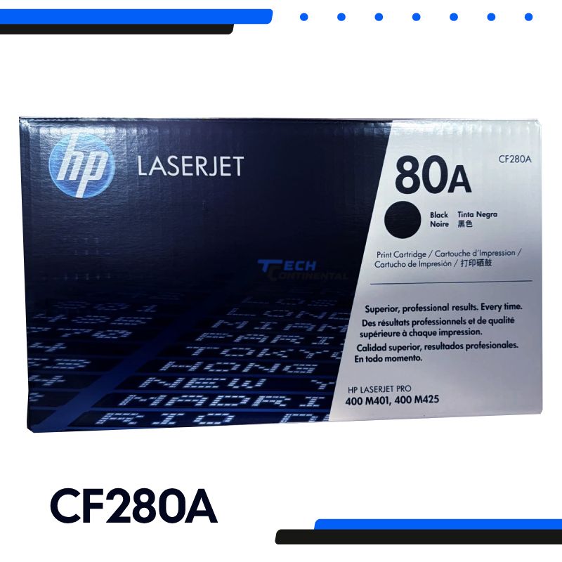 Toner HP CF280A 80A Negro LaserJet Pro 400 M401, MFP M425