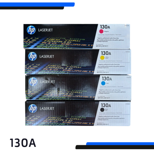 Pack Tóner HP 130A Original (Negro + Cyan + Yellow + Magenta) | LaserJet Pro M176 / M177